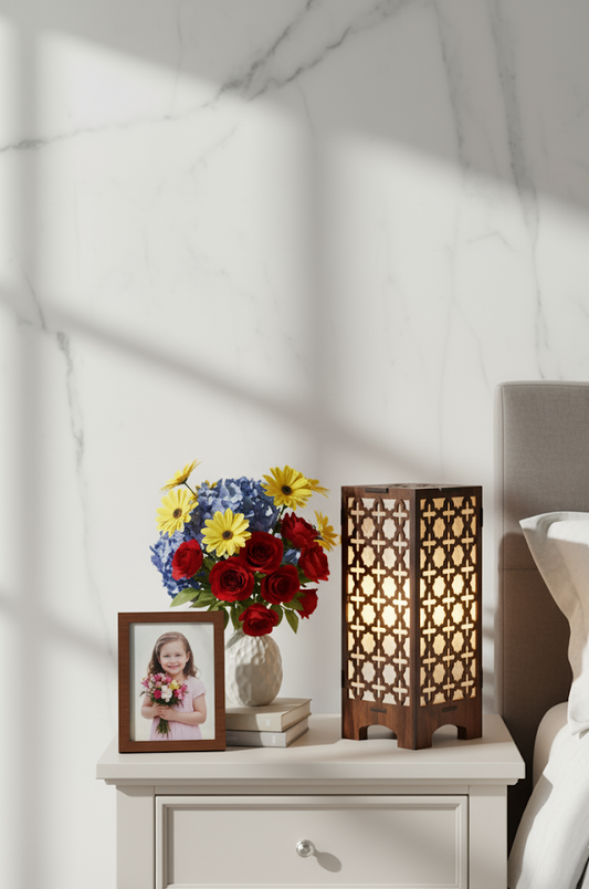 Real Wood Art Royal Lattice Series 11cmX11cmX26cm