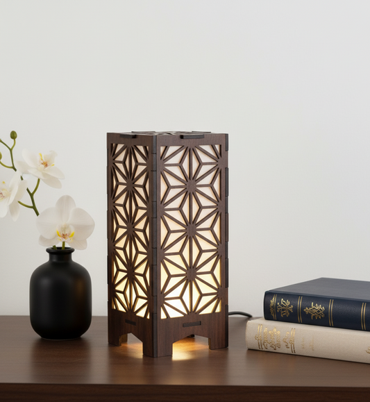 Real Wood Art Luminara Series Table Lamp 11cmX11cmX20cm