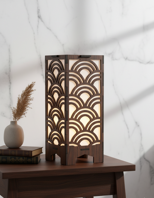 Real Wood Art Seigai Aura Series Table Lamp 11cmx11cmx20cm