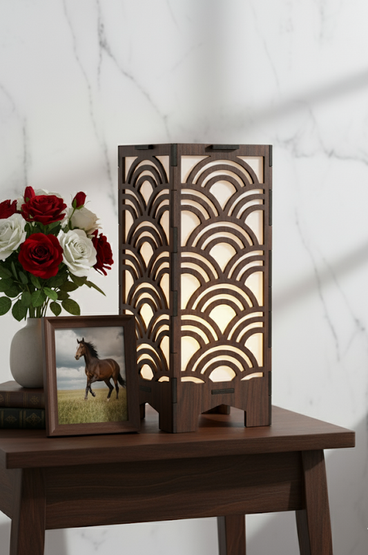 Real Wood Art Seigai Aura Series Table Lamp 11cmx11cmx20cm