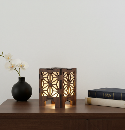 Real Wood Art Luminara Series Table Lamp 11cmX11cmX15cm